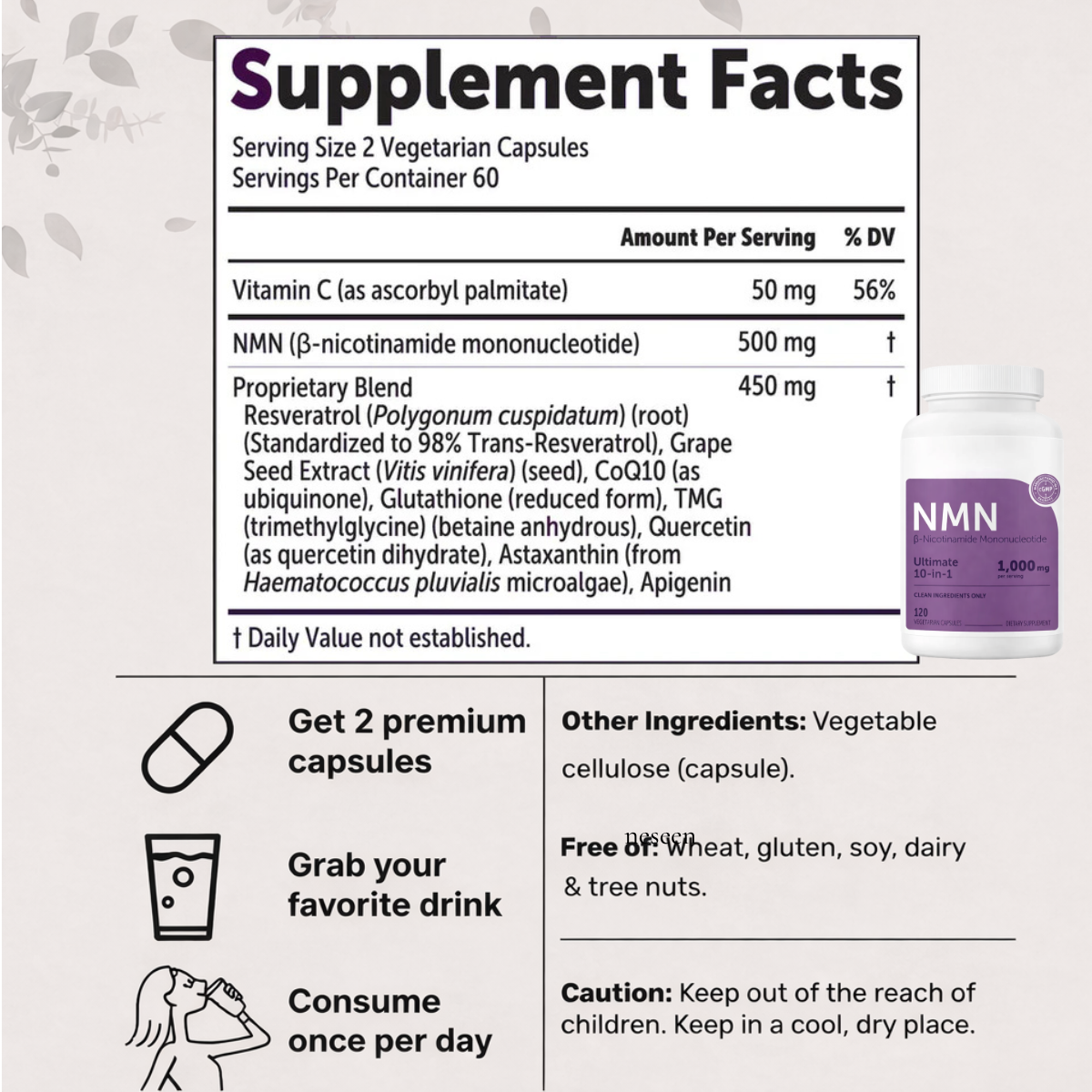 DualAge Reset™ System (NMN Complex 1000mg + Astaxanthin 12mg)